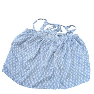 Old Navy Boho Floral Crop Tank Top M Light Blue Bow Back Women's Flowy